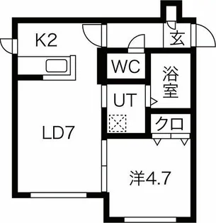 ラージヒル菊水【4階】の間取り