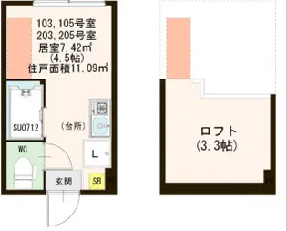 ハーモニーテラス四谷坂町【1階】の間取り
