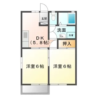 アパートメントポートII【1階】の間取り