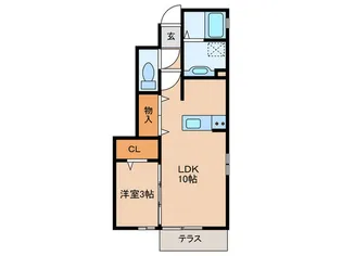 ベル・フルールA棟【1階】の間取り