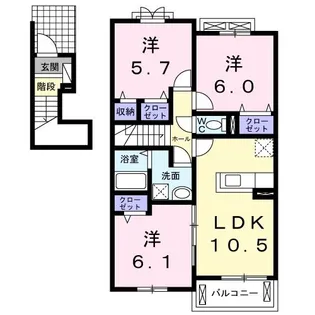 エスポワール I【2階】の間取り