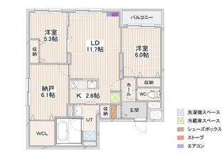 CRESCEND苗穂駅前【4階】の間取り