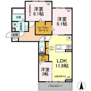 ドゥ・クラージュ【2階】の間取り