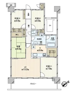 コージースクエア千葉【3階】の間取り