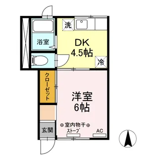 コーポやまびこ【1階】の間取り
