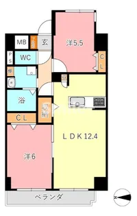 アルバ鹿田【1階】の間取り