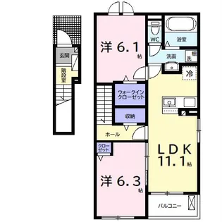 ウルルI【2階】の間取り