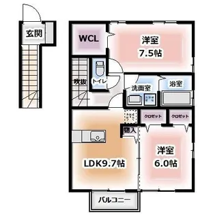 UWATTE HILLS A【2階】の間取り