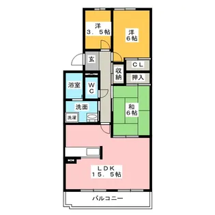 サニーコート勝川北【2階】の間取り