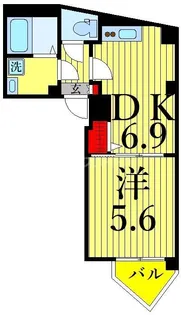 オプンティア大師前【1階】の間取り