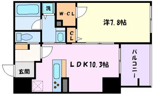 さくらHillsリバーサイドWEST【8階】の間取り