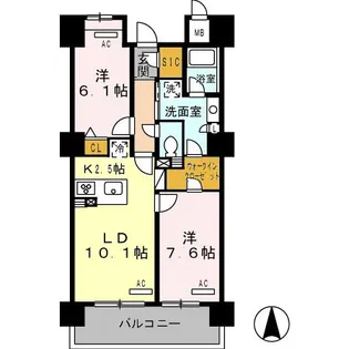 ロイヤルパークス豊洲【4階】の間取り