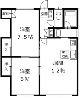 サンメモリア202【1階】の間取り