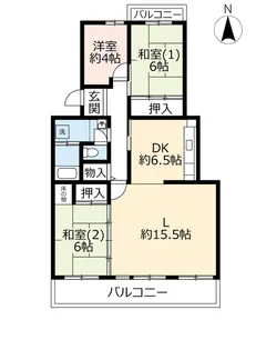 URオークタウン東茨木【5階】の間取り