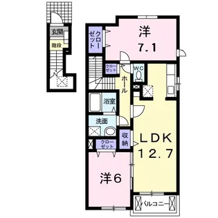 サニー KV【2階】の間取り