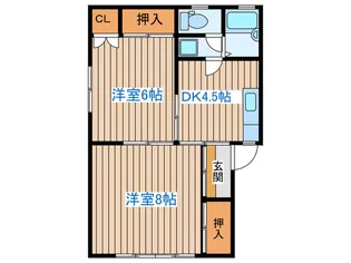 コーポやよい【1階】の間取り