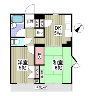 ファミール常盤平【1階】の間取り