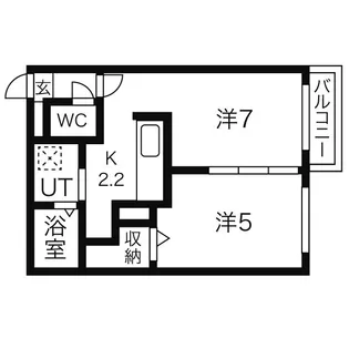 シャルマン東区役所前【3階】の間取り