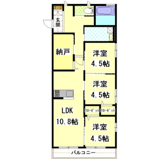 ボヌール鴨方【2階】の間取り