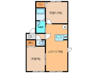 グランドールKIV【2階】の間取り