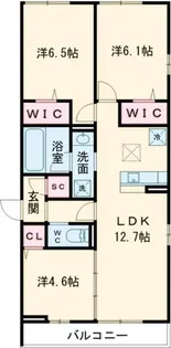 セレスティア西加平【3階】の間取り