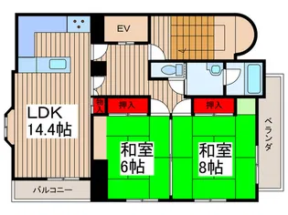 ラ・プレわらび【4階】の間取り