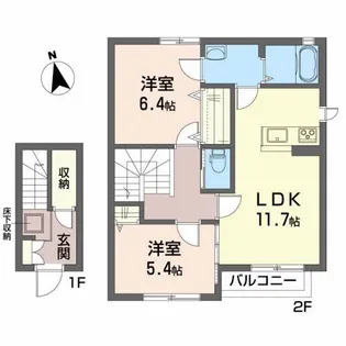 シャーメゾン リアン【2階】の間取り