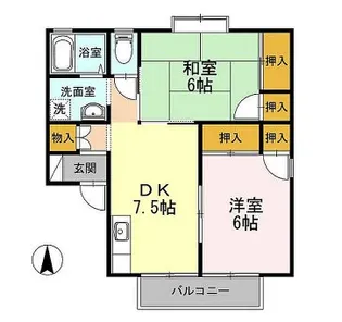 シーサイドハイツ松井B【1階】の間取り