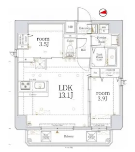 KNOTS浅草【8階】の間取り