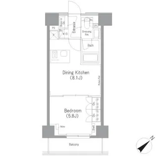 ザ・パークハビオ横浜東神奈川【10階】の間取り
