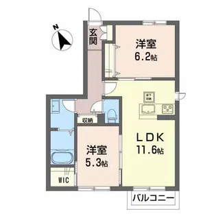 ヘリオスII B【1階】の間取り