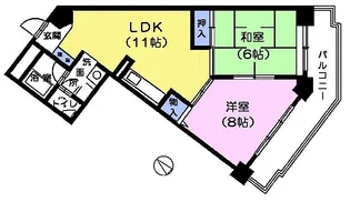 サンハイム茂呂【6階】の間取り