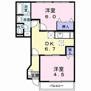 ブルックサイドエレガンス【1階】の間取り