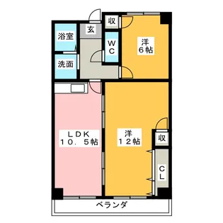ケイツーホソノ【6階】の間取り