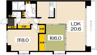 ロイヤルハイツ一茶苑【9階】の間取り