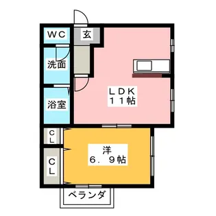 アヴェニュー【1階】の間取り