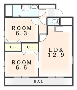 徳島県阿南市羽ノ浦町宮倉芝生【アパート】の間取り