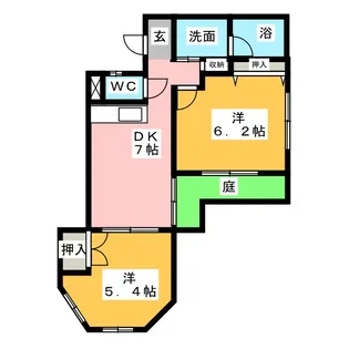 エクセリーヌ植田西【1階】の間取り