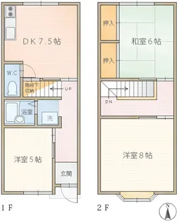 トラスト花月【1階】の間取り