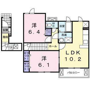 広島県福山市新市町大字戸手【アパート】の間取り