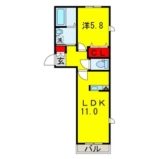ウイング白金【1階】の間取り
