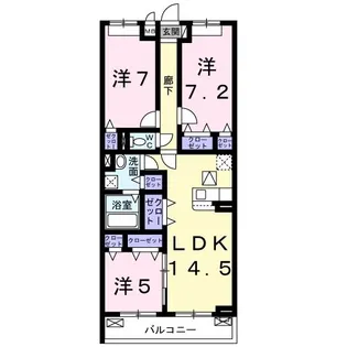 グランドゥール京田辺【1階】の間取り