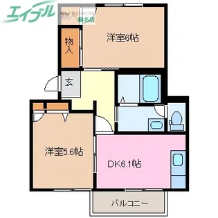 ファミーユ松ヶ島【1階】の間取り