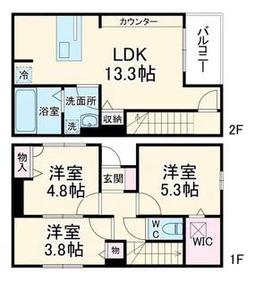 埼玉県さいたま市中央区上落合8【一戸建】の間取り