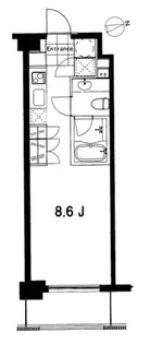 フレンシア麻布十番ノース【6階】の間取り