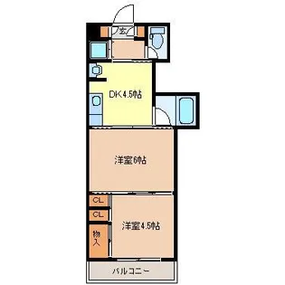 クレスト連坊【4階】の間取り