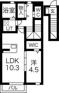 奥州市水沢佐倉河字面塚【Sun fieldA棟】築5年【2階】の間取り