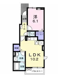 サウス フィオーレ美咲【1階】の間取り