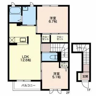シャーメゾンリザイア A【2階】の間取り