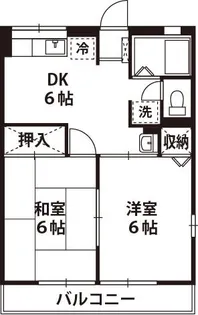 シティハイム喜多C 202号室【2階】の間取り